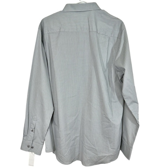NWT- VanHeusen No Iron Traveler Stretch Gray/White Check Shirt- Size 16-16.5 - Picture 6 of 6